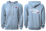 "Embrace Your Face" Zip Hooded Sweatshirt