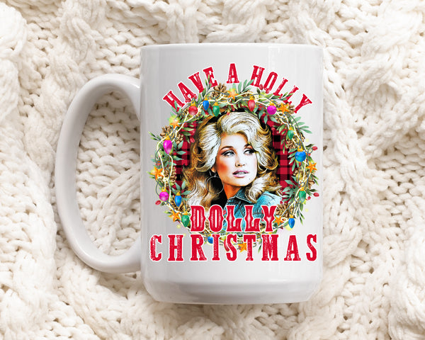 "Holly Dolly Christmas" Mug